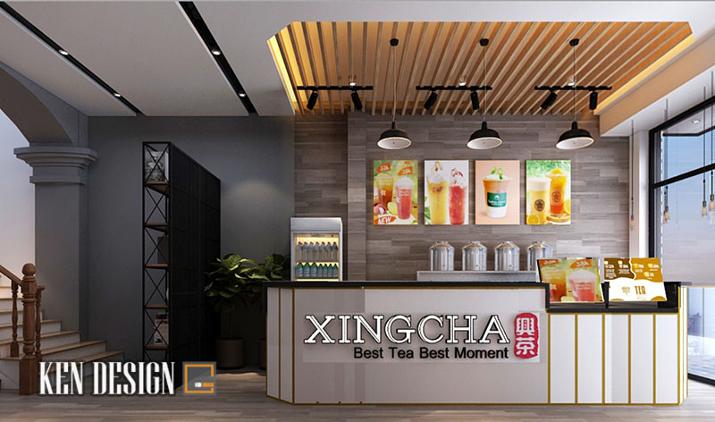 Thiết kế quán trà sữa XingCha Chùa Láng